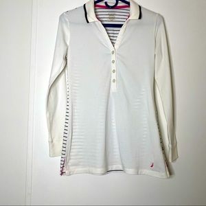 Nautica Activewear Collared Long Sleeve Shirt